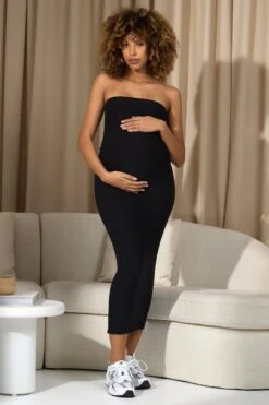 Bowie | Black Strapless Maternity Maxi Dress 11 Bowie | Black Strapless Maternity Maxi Dress -ENY Clothing Shop WB CL129952002 BowieBlackStraplessMaternityMaxiDress7