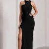 Nalani | Black Sleeveless Cut-Out Split Maxi Dress -ENY Clothing Shop WB CL130004002 NalaniBlackSleevelessCut OutSplitMaxiDress0
