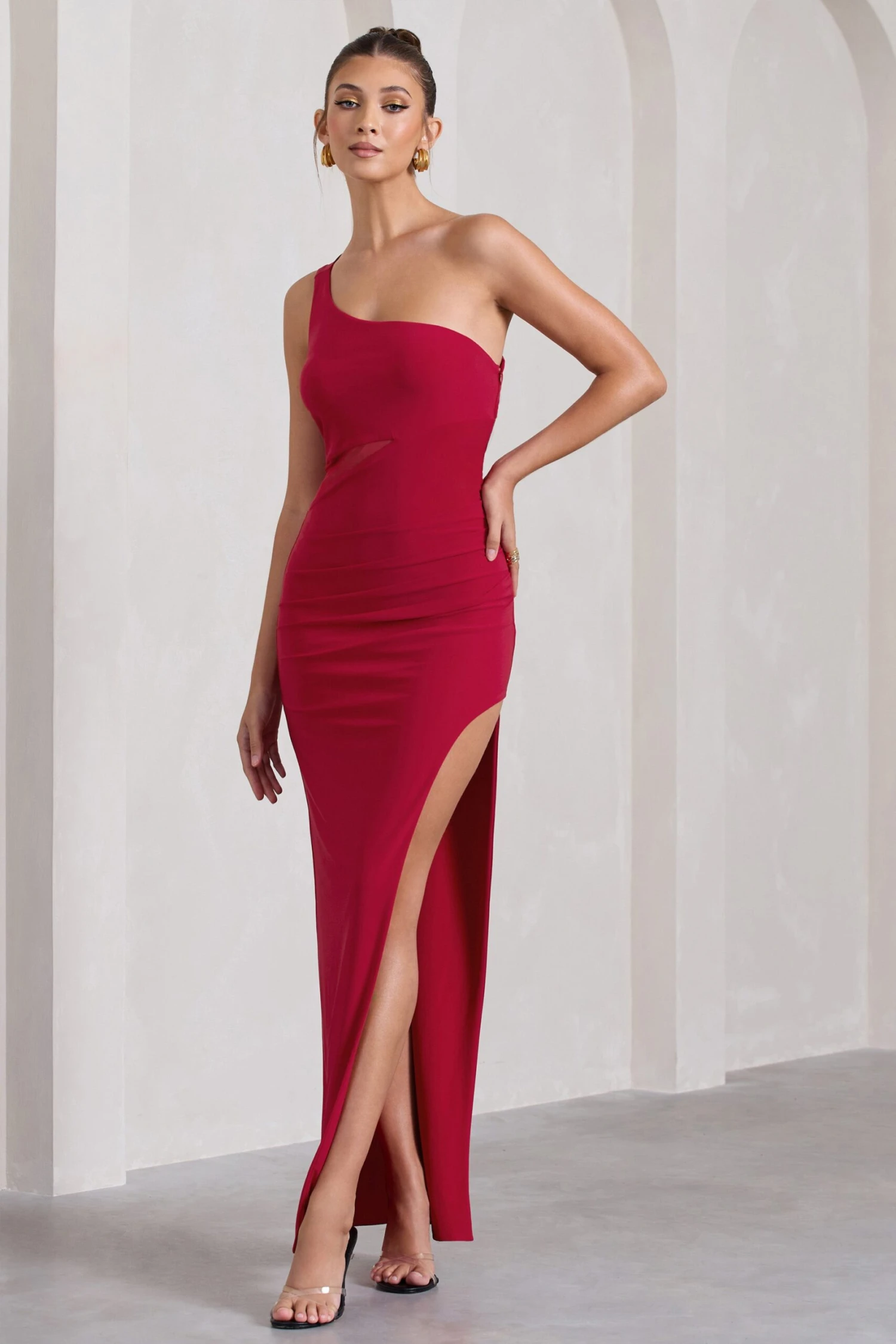 My Night | Red Asymmetric Sleeveless Cut-Out Split Maxi Dress 7 My Night | Red Asymmetric Sleeveless Cut-Out Split Maxi Dress - Image 5