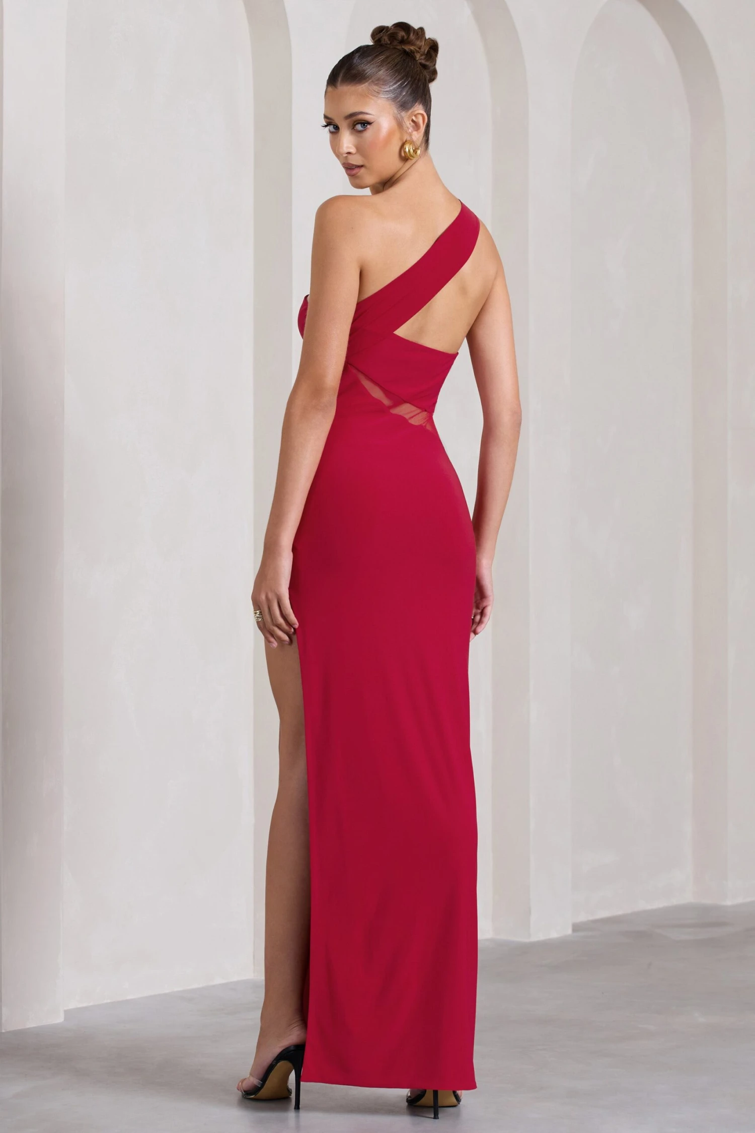 My Night | Red Asymmetric Sleeveless Cut-Out Split Maxi Dress 4 My Night | Red Asymmetric Sleeveless Cut-Out Split Maxi Dress - Image 2
