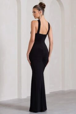 Cross My Heart | Black Sleeveless Cross-Neck Maxi Dress -ENY Clothing Shop WB CL130020002 CrossMyHeartBlackSleevelessCross NeckMaxiDress6