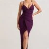 Enamour | Plum Strappy Plunge-Neck Wrap Maxi Dress -ENY Clothing Shop WB CL132002069 EnamourPlumStrappyPlunge NeckWrapMaxiDress1