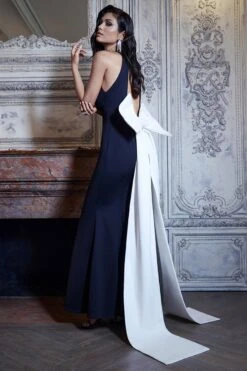 Bestow | Black Open-Back Maxi Dress With Oversized White Bow 15 Bestow | Black Open-Back Maxi Dress With Oversized White Bow -ENY Clothing Shop WB CL132029002 HERO