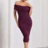 Amanda | Cherry Twisted Wrap Bardot Midi Dress -ENY Clothing Shop WB CL133099164 AmandaCherryTwistedWrapBardotMidiDress6