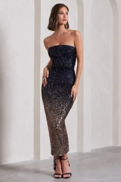Fade | Navy Gold Ombre Sequin Bandeau Bodycon Maxi Dress -ENY Clothing Shop WB CL133125109 FadeNavyGoldOmbreSequinBandeauBodyconMaxiDress1