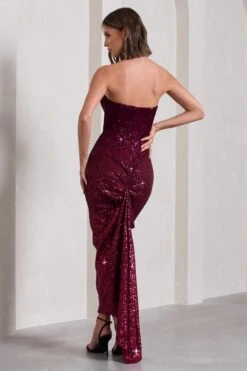 Fade | Berry Ombre Sequin Bandeau Bodycon Maxi Dress -ENY Clothing Shop WB CL133125163 FadeBerryOmbreSequinBandeauBodyconMaxiDress17