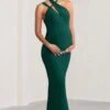 Alba | Bottle Green Maternity Halter Asymmetric Maxi Dress With Cut Out 2 Alba | Bottle Green Maternity Halter Asymmetric Maxi Dress With Cut Out -ENY Clothing Shop WB HR CC BR CL129208 AlbaBottleGreenMaternityHalterAsymmetricMaxiDresswithCutOut1