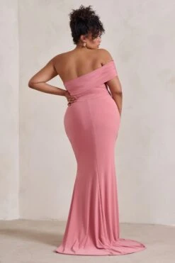 Forever & Always | Blush Pink One Shoulder Fishtail Maxi Dress -ENY Clothing Shop WB HR CL124580 Forever Always BlushPinkOneShoulderFishtailMaxiDress4