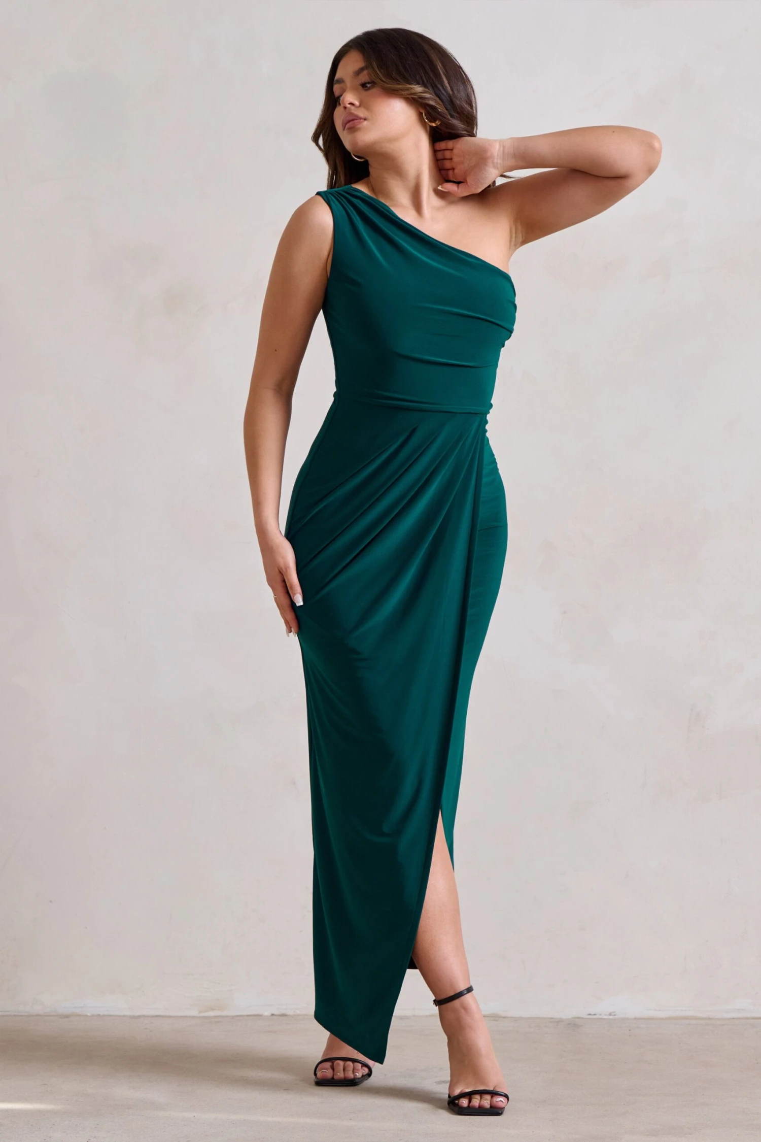 Athena | Bottle Green One Shoulder Maxi Dress 3 Athena | Bottle Green One Shoulder Maxi Dress