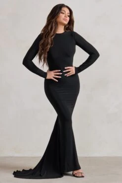 One Step Ahead | Black Long Sleeve Backless Fishtail Maxi Dress 10 One Step Ahead | Black Long Sleeve Backless Fishtail Maxi Dress -ENY Clothing Shop WB HR CL126332 OneStepAheadBlackLongSleeveBacklessFishtailMaxiDress2 0b4a4ba8 28b9 48c1 80ea 45174ab7edb2