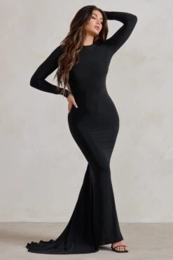 One Step Ahead | Black Long Sleeve Backless Fishtail Maxi Dress 11 One Step Ahead | Black Long Sleeve Backless Fishtail Maxi Dress -ENY Clothing Shop WB HR CL126332 OneStepAheadBlackLongSleeveBacklessFishtailMaxiDress3 7011a2df 506c 4688 b3a0 ee406315a918