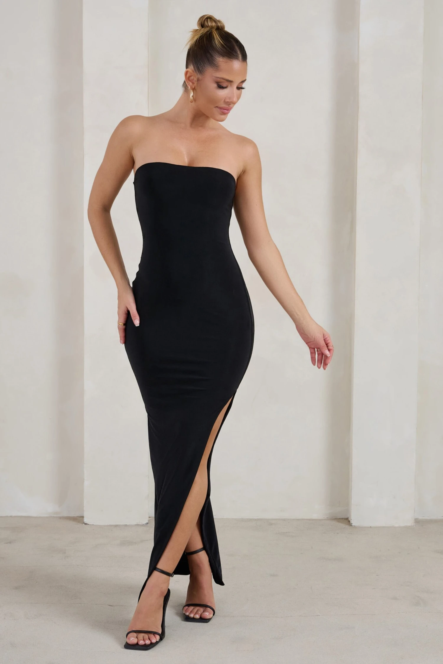 One Wish | Black Maxi Dress With Thigh Split 6 One Wish | Black Maxi Dress With Thigh Split - Image 4
