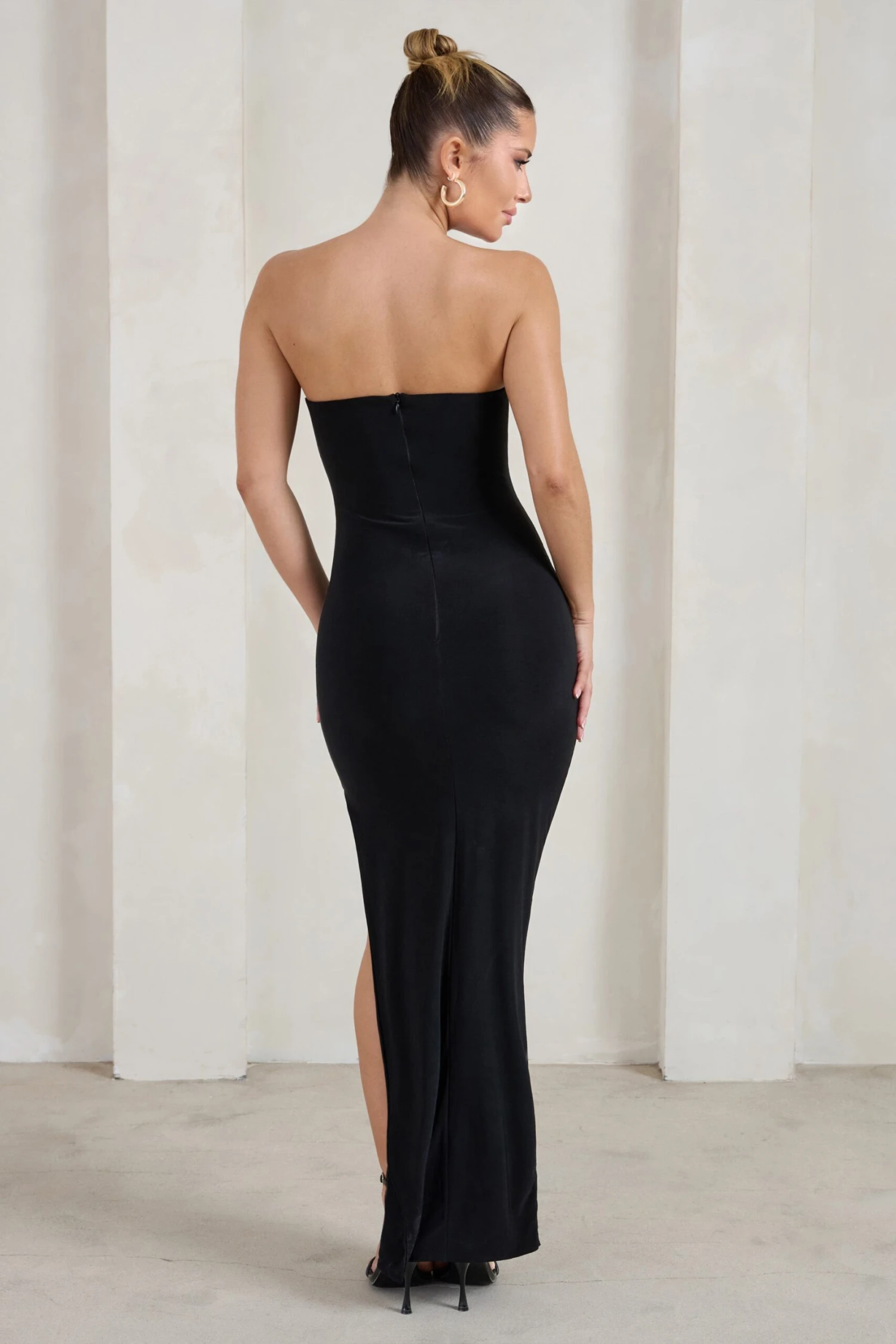 One Wish | Black Maxi Dress With Thigh Split 4 One Wish | Black Maxi Dress With Thigh Split - Image 2