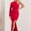 Toya | Red Asymmetric Split Maxi Dress 2 Toya | Red Asymmetric Split Maxi Dress -ENY Clothing Shop WB HR CL128816004 ToyaRedAsymmetricSplitMaxiDress1