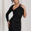 Siren | Black Sequin One Shoulder Bodycon Mini Dress -ENY Clothing Shop WB HR CL128844002 SirenBlackSequinOneShoulderBodyconMiniDress1