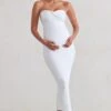 Evita | White Maternity Sweetheart Twist Detail Midi Dress -ENY Clothing Shop WB HR CL129401 EvitaWhiteMaternitySweetheartTwistDetailMaxiDress0