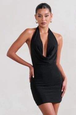 Liliana | Black Cowl Neck Mini Dress -ENY Clothing Shop WB HR CL129405 Liliana BlackCowlNeckMiniDress0