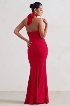 Luxuria | Red Halter Cut Out Maxi Dress 8 Luxuria | Red Halter Cut Out Maxi Dress -ENY Clothing Shop WB HR CL129495 Luxuria RedHalterCutOutMaxiDress6 1