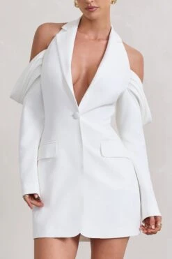 Your Night | White Plunge Draped Blazer Dress 10 Your Night | White Plunge Draped Blazer Dress -ENY Clothing Shop WB HR CL129752005 YourNightWhitePlungeDrapedBlazerDress0 578d69ad 40e0 4ed1 8799 c8b917d8e286