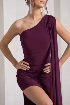 Adelaide | Plum Asymmetric Sleeveless Split Maxi Dress -ENY Clothing Shop WB HR CL129778101 Adelaide PlumAsymmetricSleevelessSplitMaxiDressPlum9