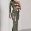 Rosepetal | Silver Metallic Asymmetric Maternity Maxi Dress With Flower -ENY Clothing Shop WB HR CL129827013 RosepetalSilverMetallicAsymmetricMaternityMaxiDressWithFlower0