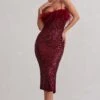 In Your Head | Plum Sequin Strappy Midi Dress With Feathers -ENY Clothing Shop WB HR CL129925112 InYourHead PlumSequinStrappyMidiDressWithFeathers5