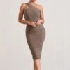 Contour | Mocha One Shoulder Bodycon Midi Dress -ENY Clothing Shop WB CL126710038 ContourMochaOneShoulderBodyconMidiDress3